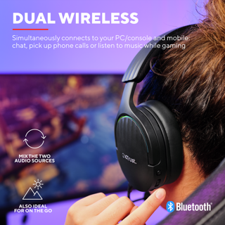 Trust audifonos inalambricos gamer color negro - 24901